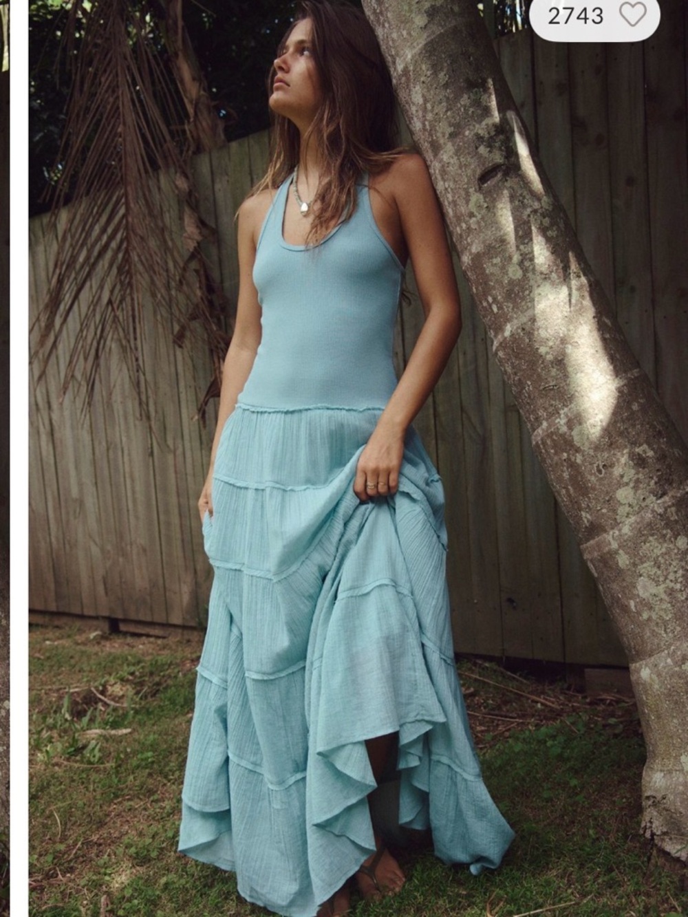 Free People Set Sail Maxi Dress in light blue